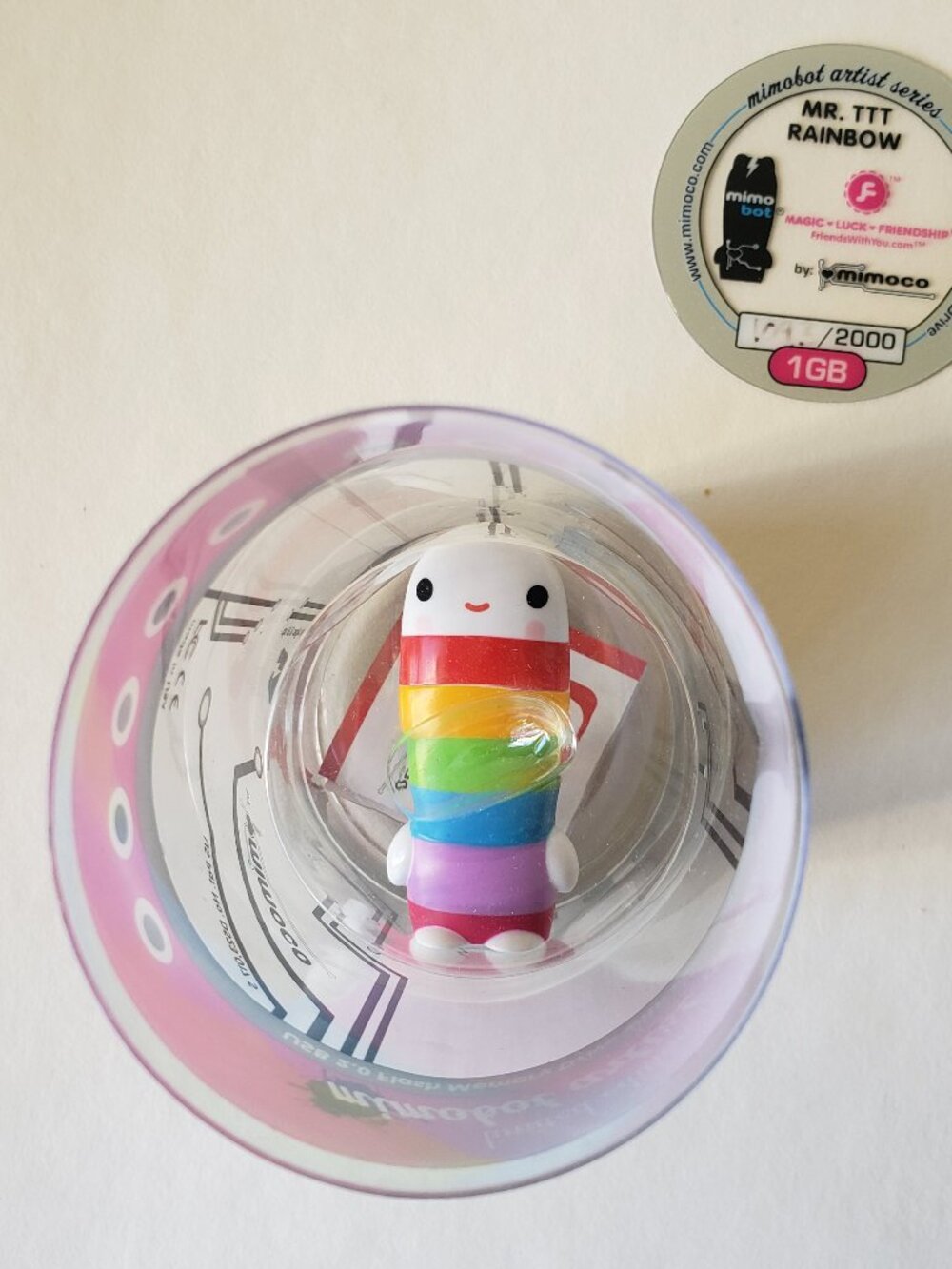 NWT Collectors' Item! Friends With You Mimobot Mr. TTT Rainbow USB